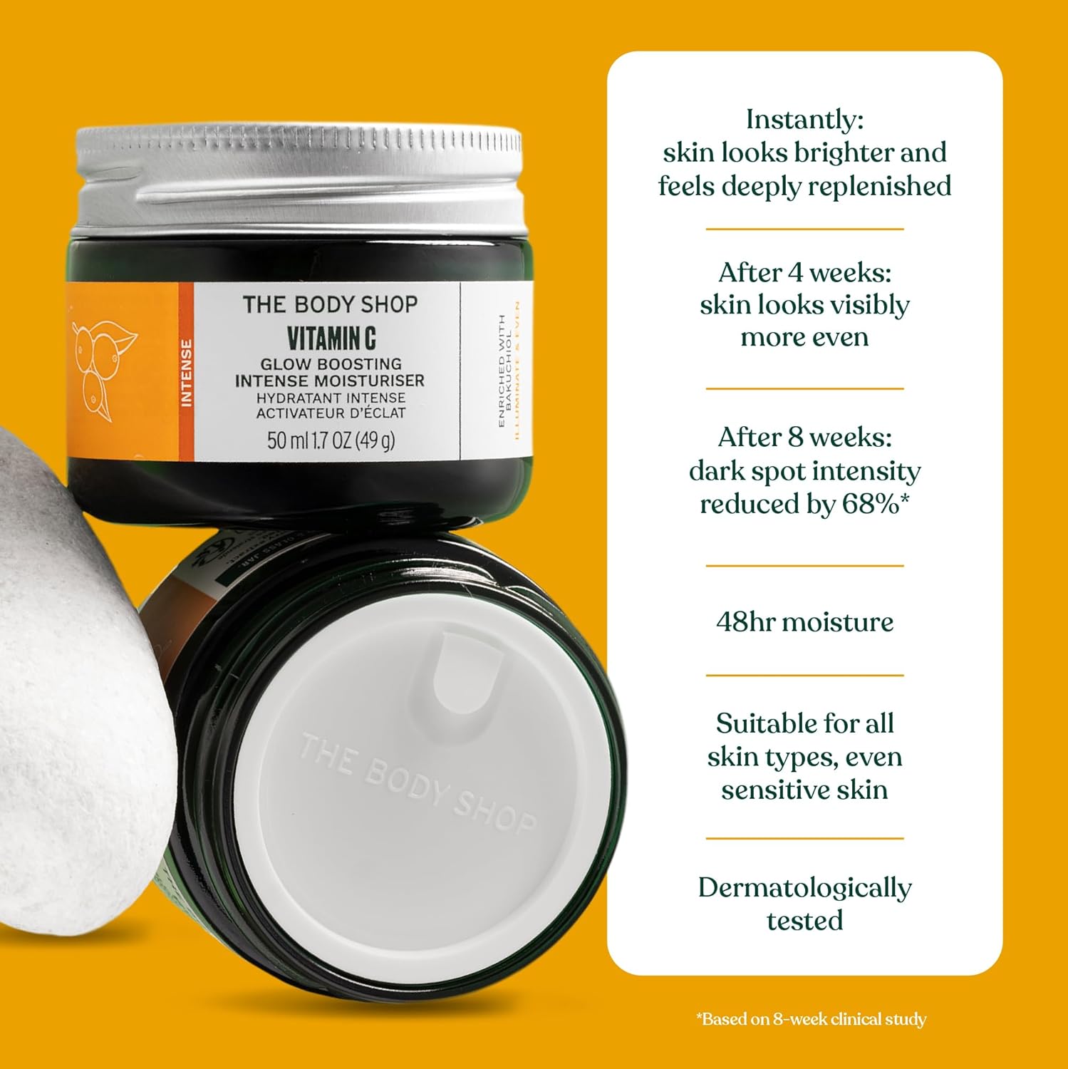 The Body Shop Vegan Vitamin C Glow Boosting Moisturiser, 50 Ml